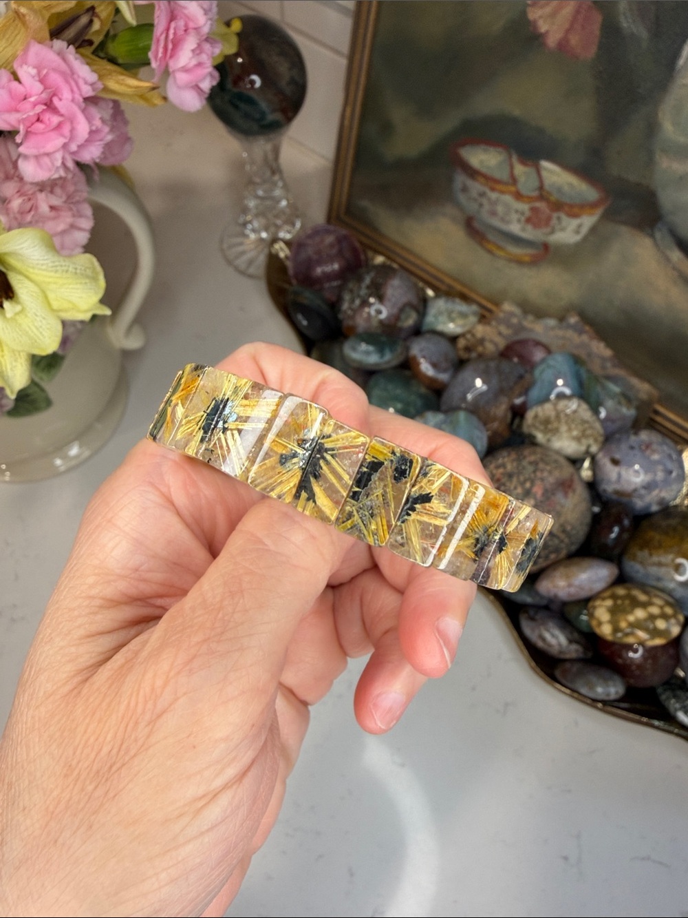 Golden Rutilated Bracelet: B1212
